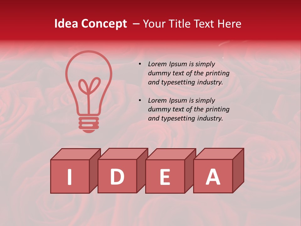 A Bunch Of Red Roses On A White Background PowerPoint Template