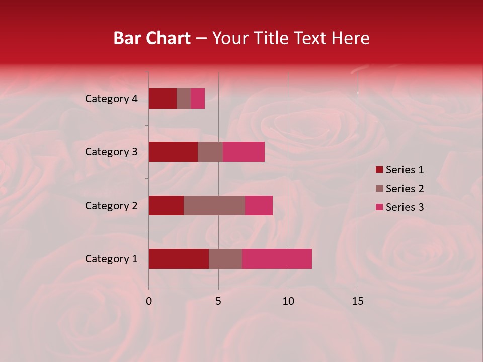 A Bunch Of Red Roses On A White Background PowerPoint Template