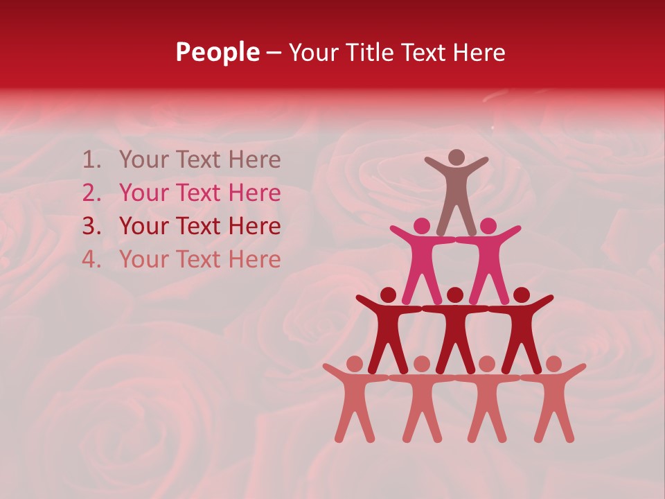 A Bunch Of Red Roses On A White Background PowerPoint Template