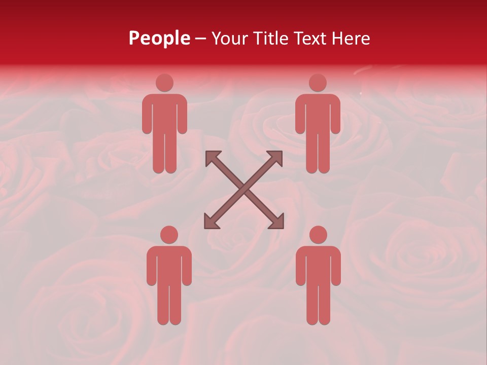 A Bunch Of Red Roses On A White Background PowerPoint Template