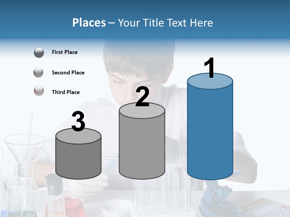 Boy Microbiology Analyzing PowerPoint Template