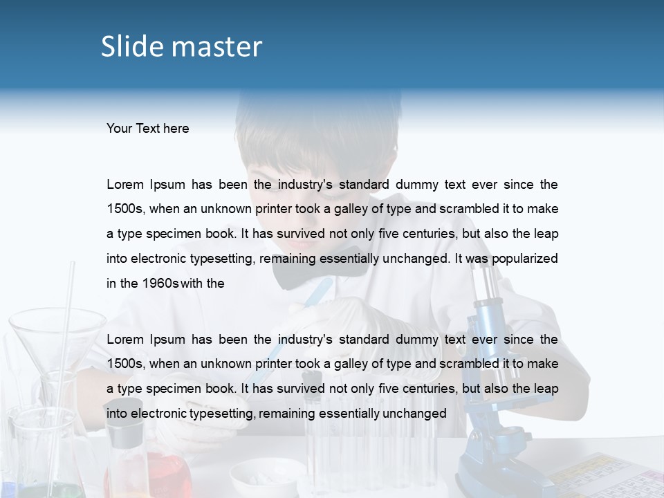 Boy Microbiology Analyzing PowerPoint Template