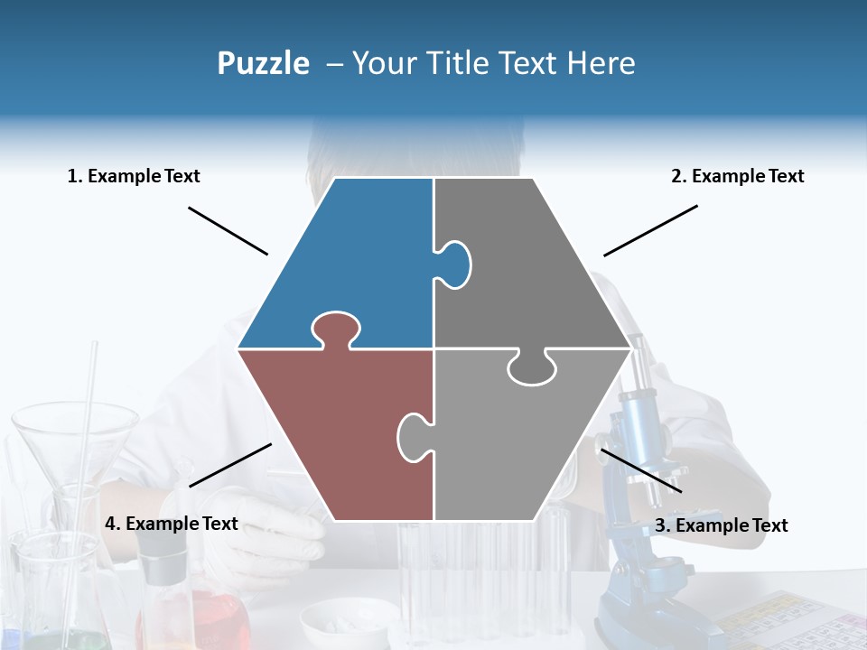 Boy Microbiology Analyzing PowerPoint Template