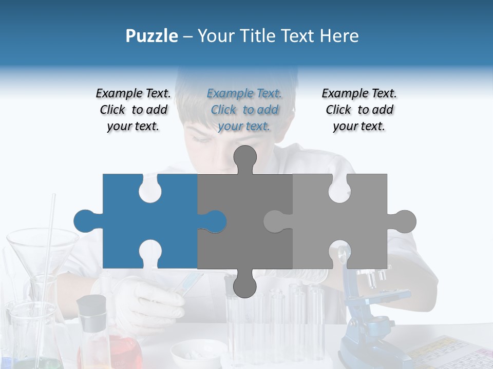 Boy Microbiology Analyzing PowerPoint Template