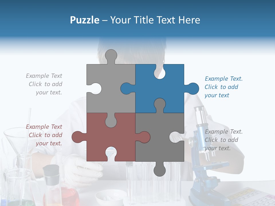 Boy Microbiology Analyzing PowerPoint Template