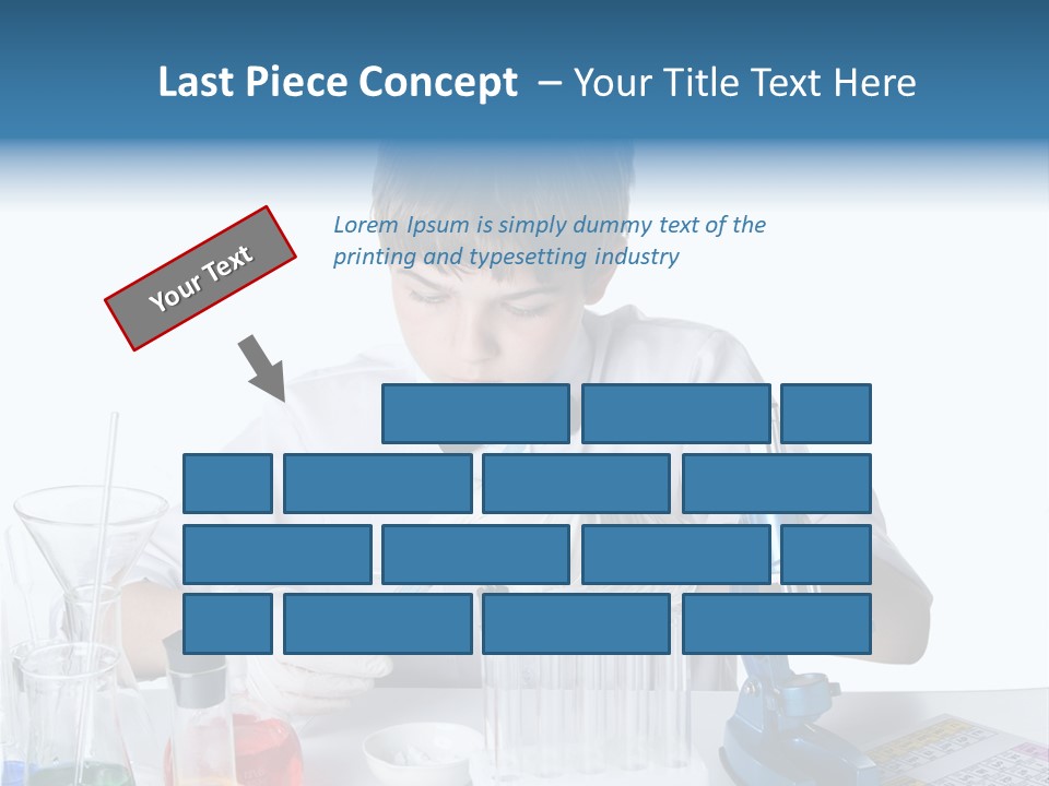 Boy Microbiology Analyzing PowerPoint Template