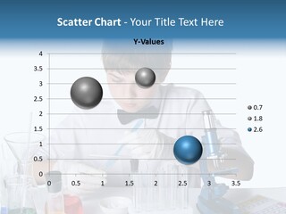 Boy Microbiology Analyzing PowerPoint Template