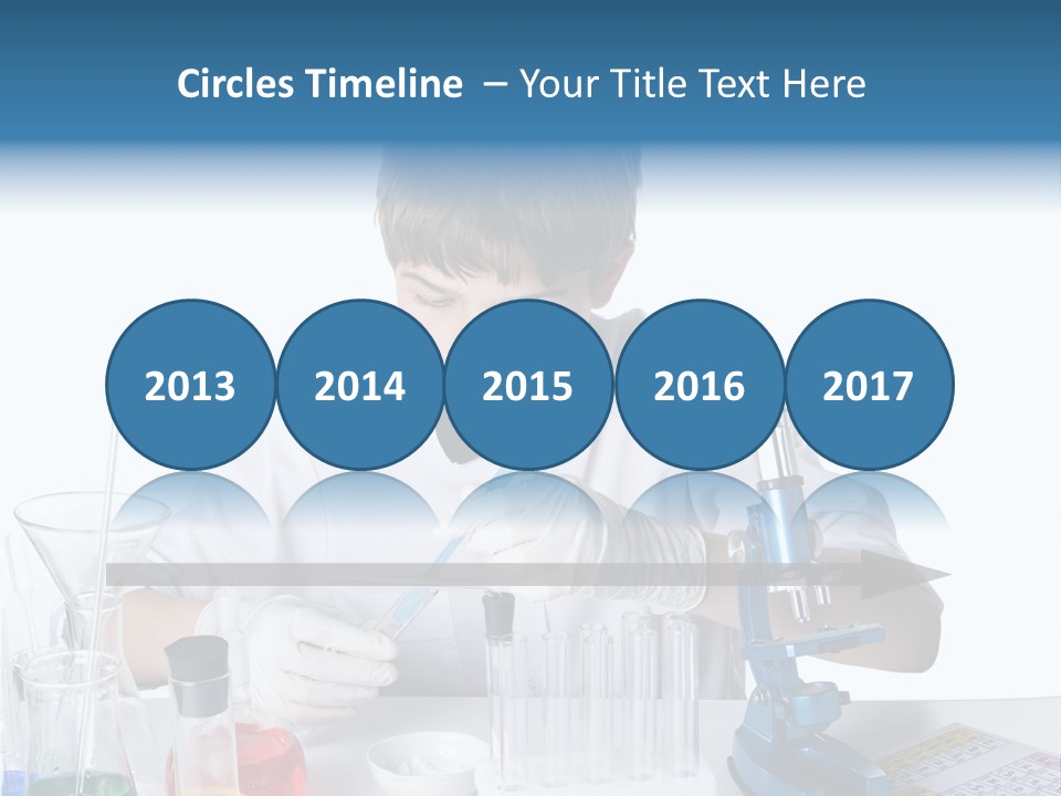 Boy Microbiology Analyzing PowerPoint Template