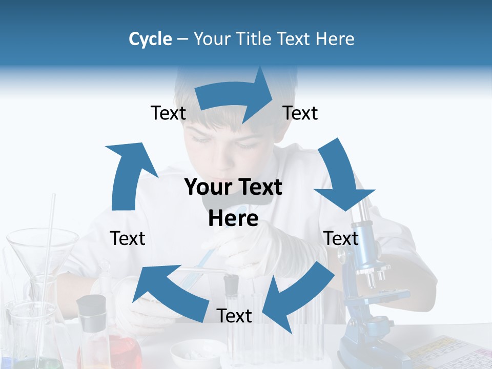 Boy Microbiology Analyzing PowerPoint Template