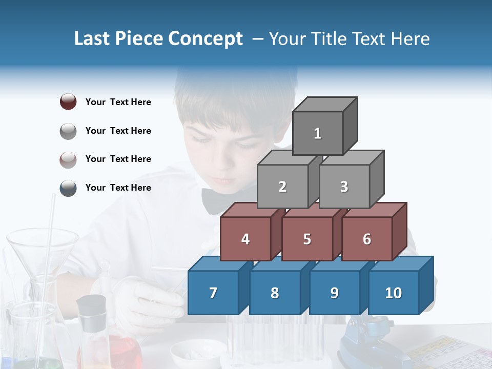 Boy Microbiology Analyzing PowerPoint Template