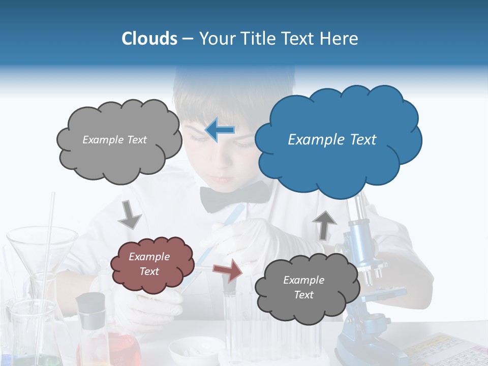 Boy Microbiology Analyzing PowerPoint Template