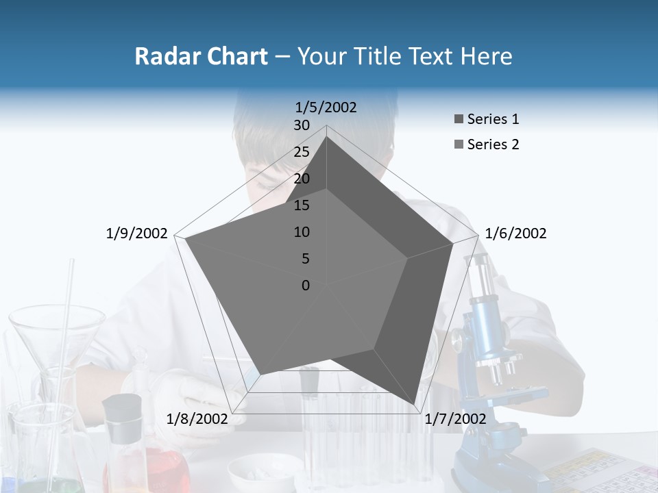 Boy Microbiology Analyzing PowerPoint Template