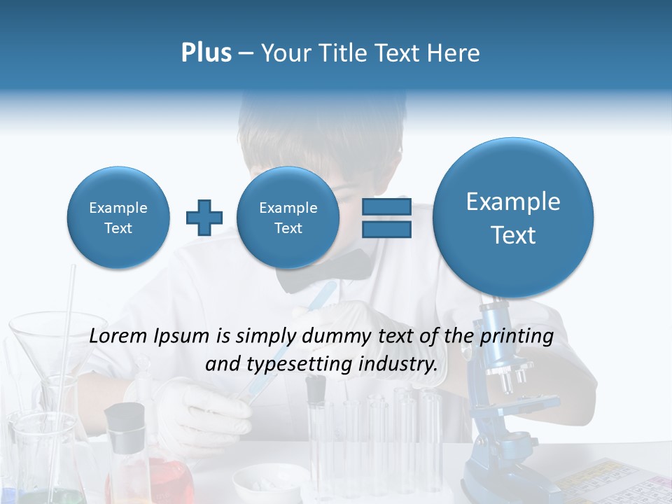Boy Microbiology Analyzing PowerPoint Template