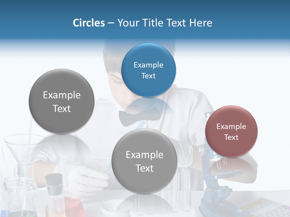 Boy Microbiology Analyzing PowerPoint Template