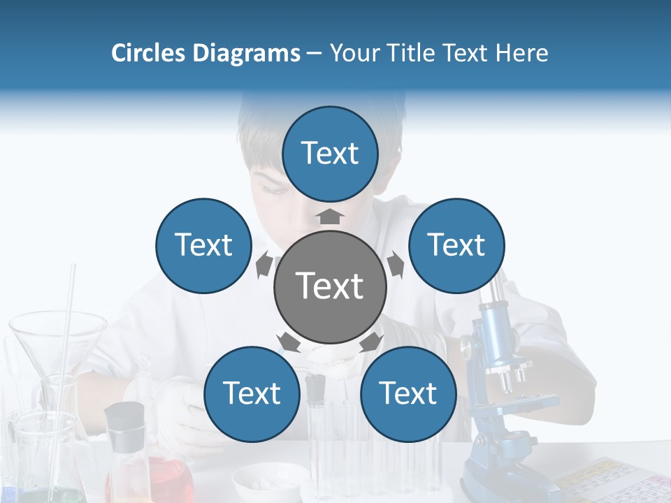Boy Microbiology Analyzing PowerPoint Template