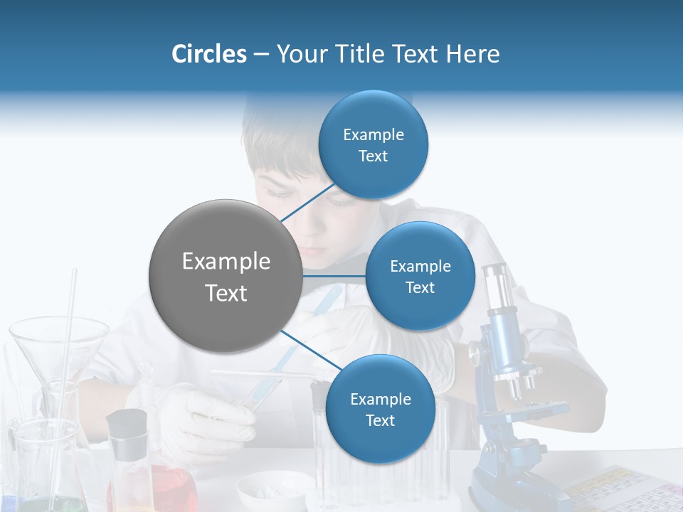 Boy Microbiology Analyzing PowerPoint Template