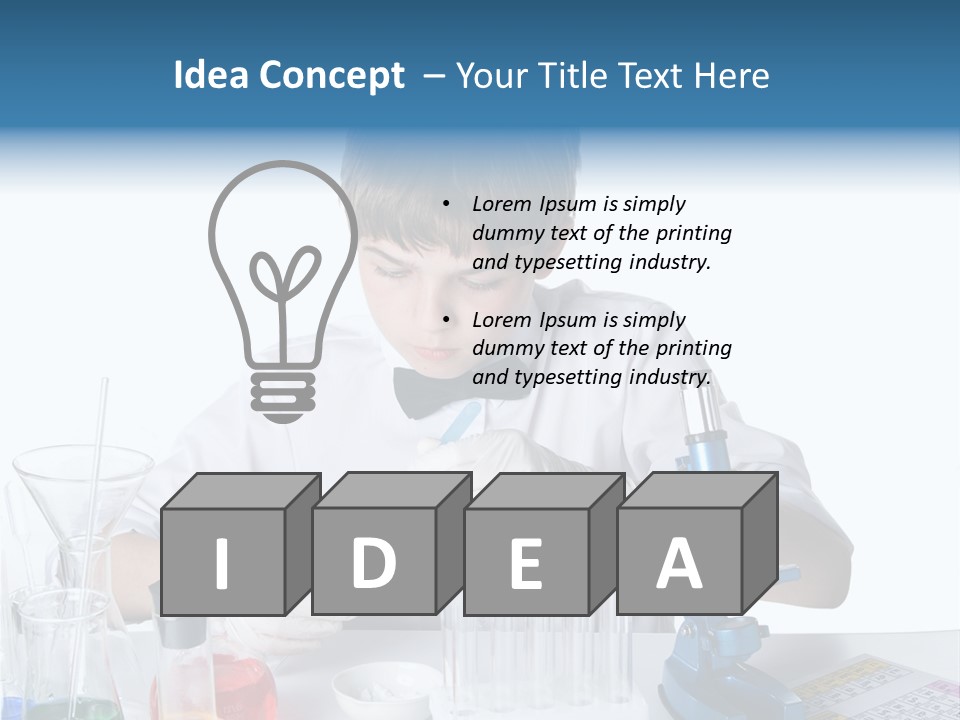 Boy Microbiology Analyzing PowerPoint Template