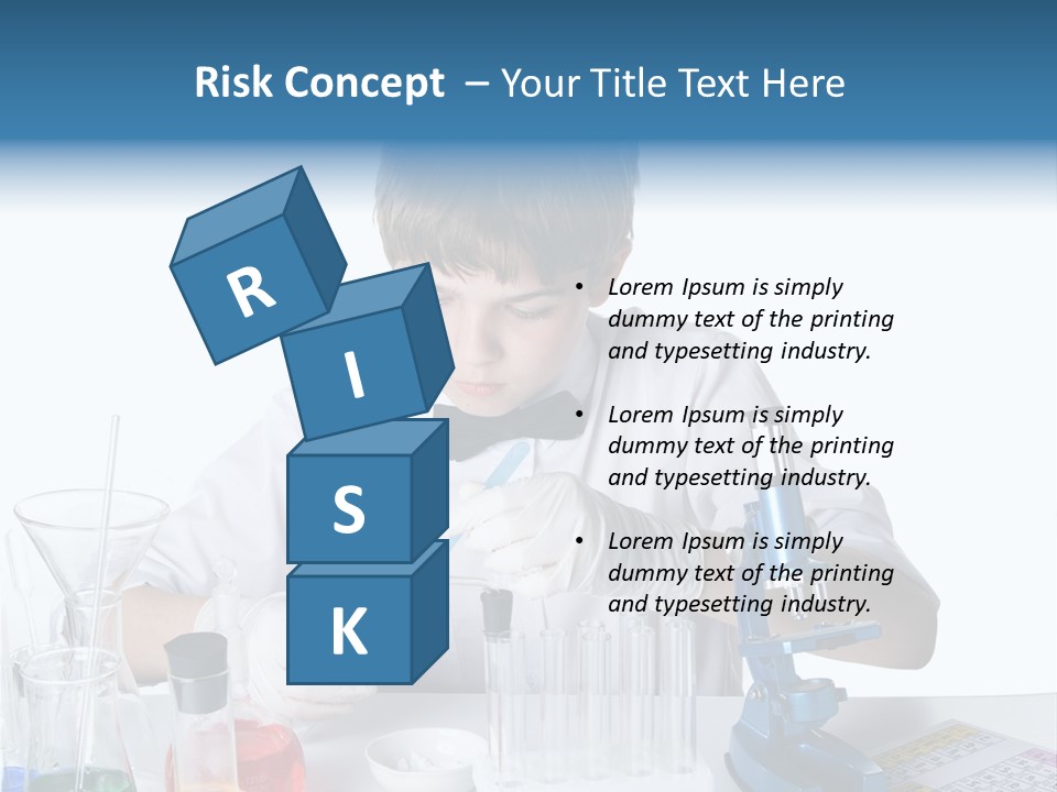 Boy Microbiology Analyzing PowerPoint Template