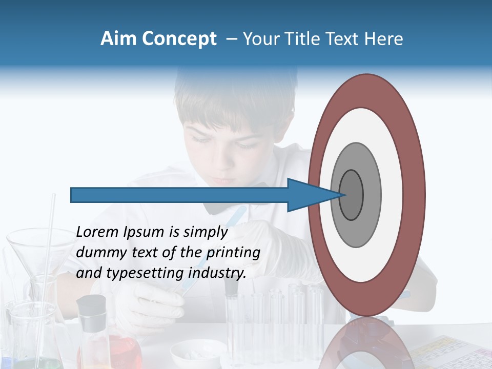 Boy Microbiology Analyzing PowerPoint Template
