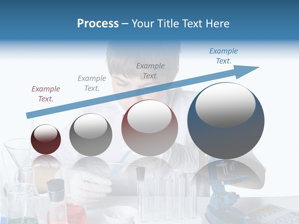 Boy Microbiology Analyzing PowerPoint Template