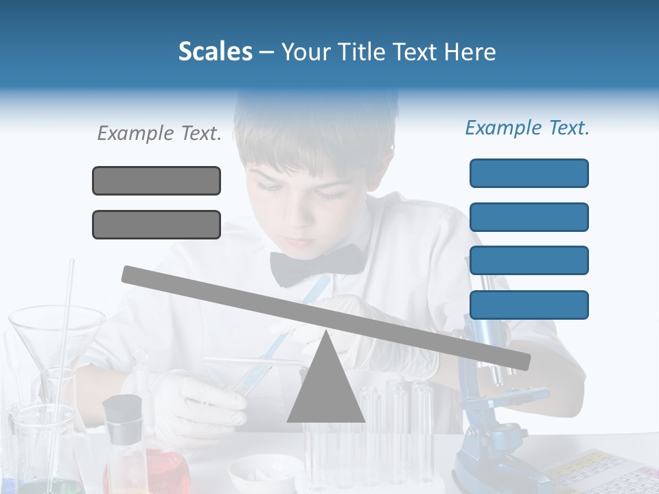 Boy Microbiology Analyzing PowerPoint Template