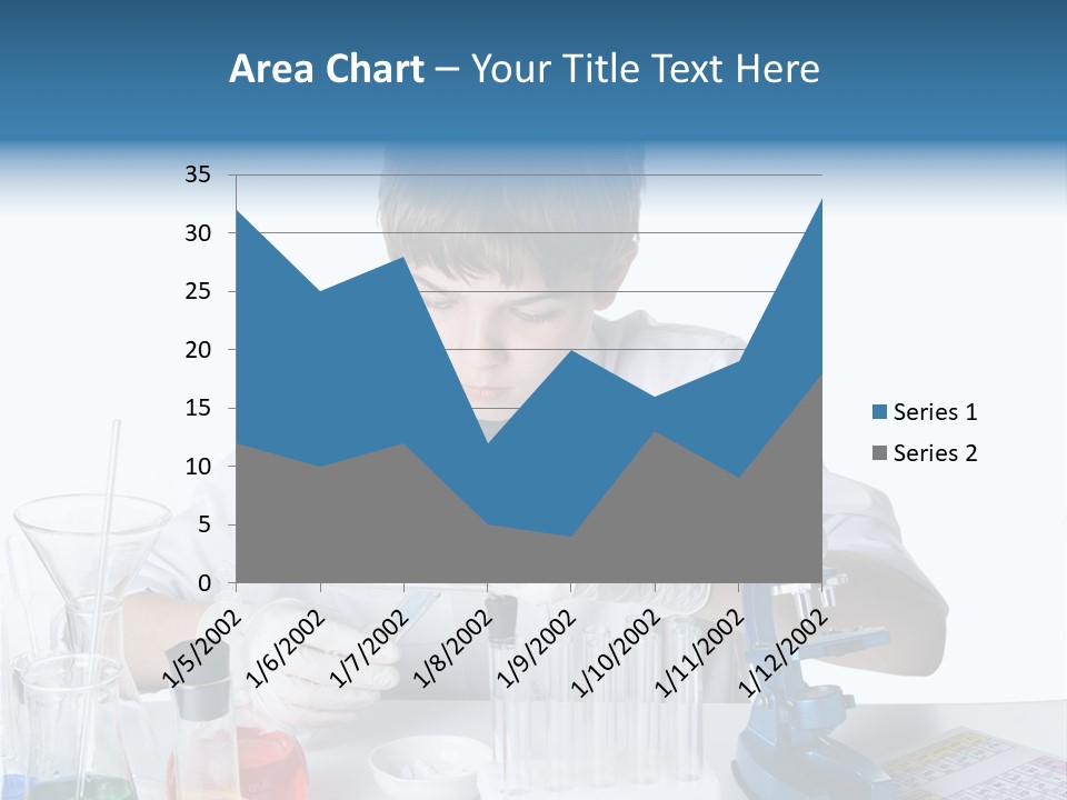 Boy Microbiology Analyzing PowerPoint Template