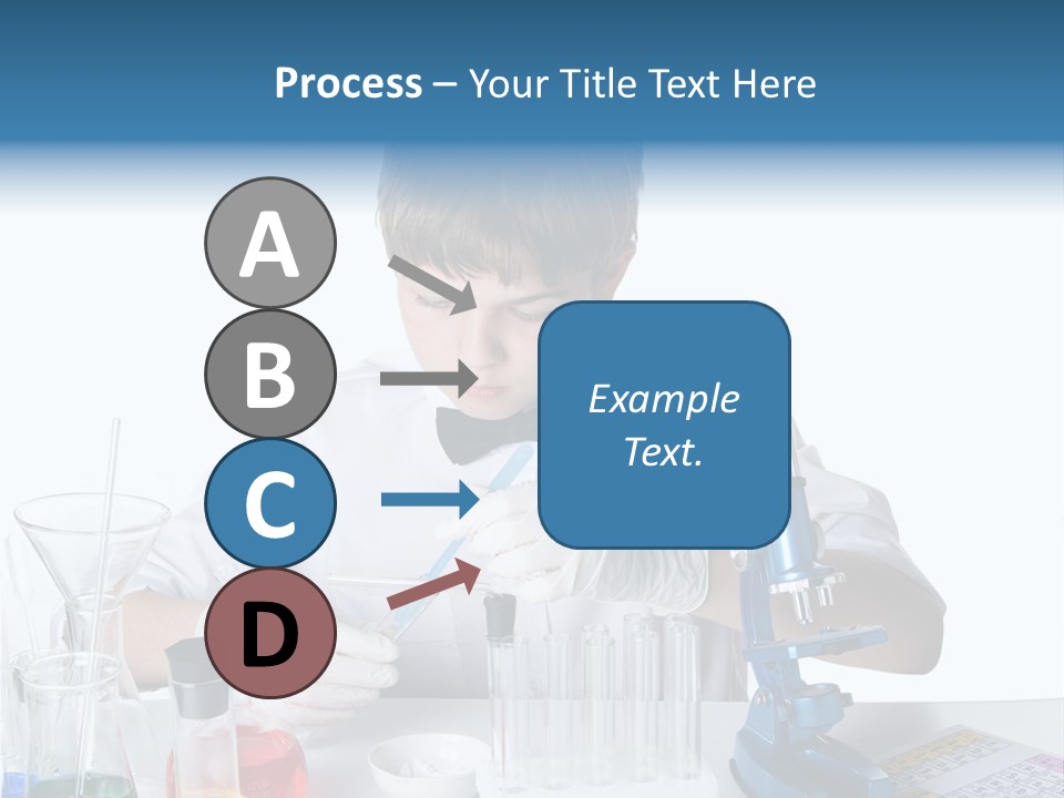 Boy Microbiology Analyzing PowerPoint Template