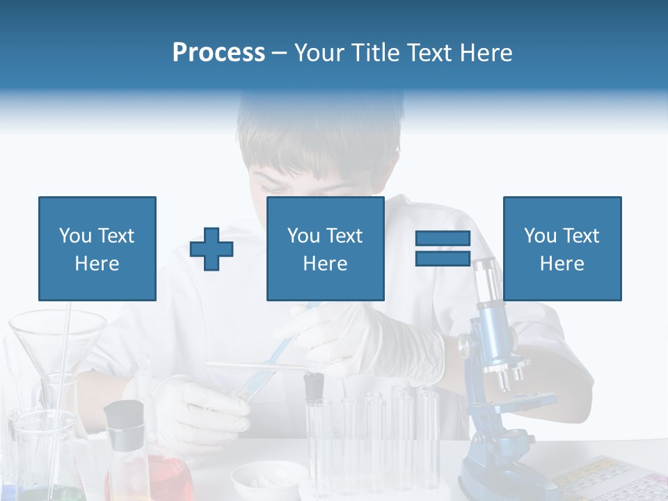 Boy Microbiology Analyzing PowerPoint Template