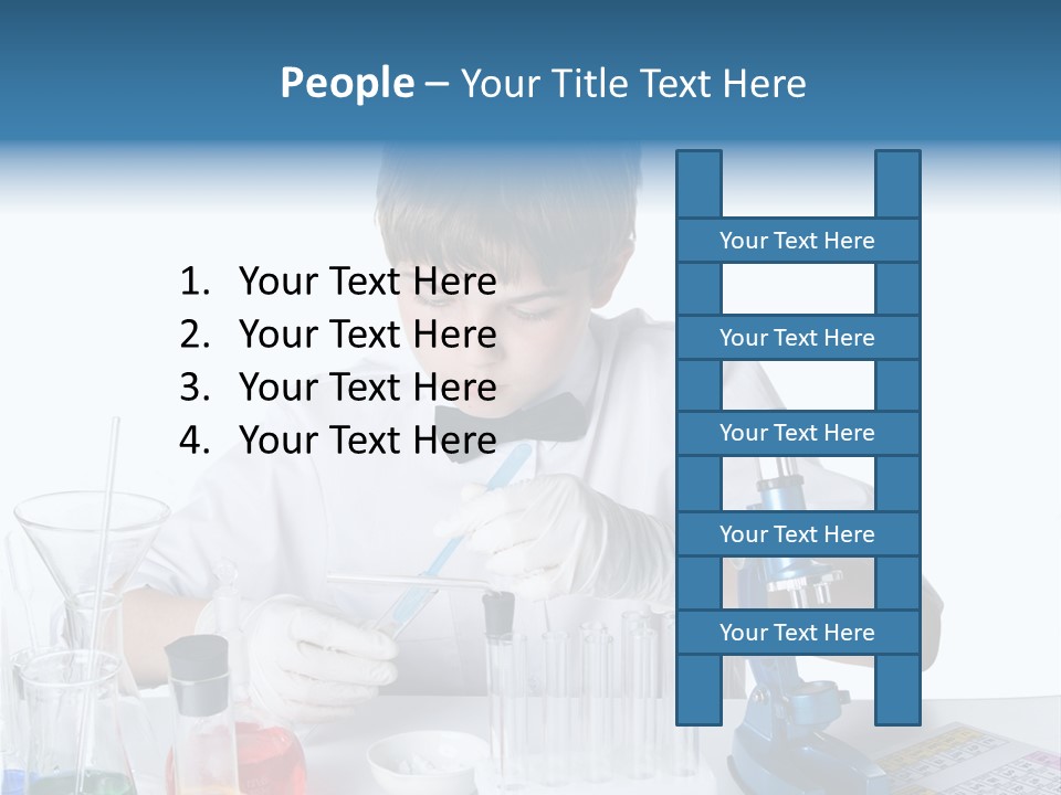 Boy Microbiology Analyzing PowerPoint Template