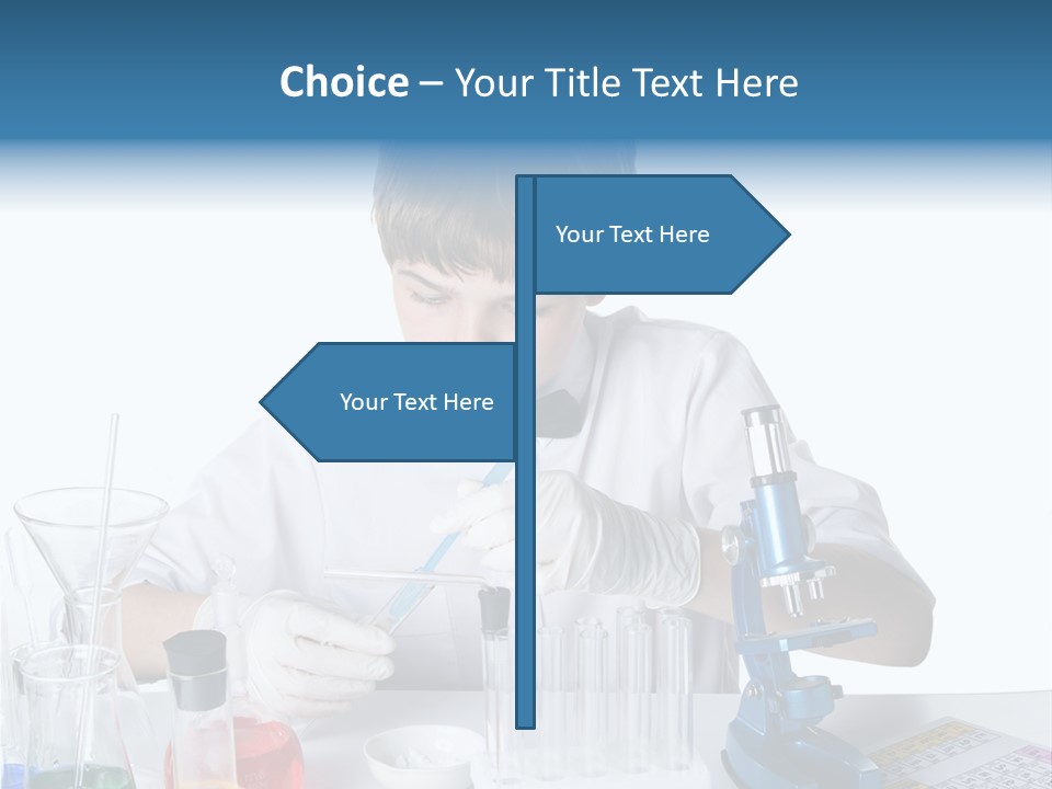 Boy Microbiology Analyzing PowerPoint Template