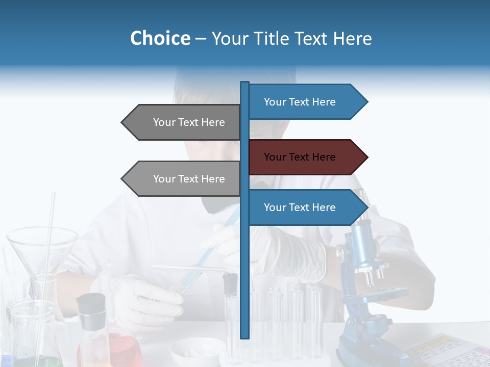 Boy Microbiology Analyzing PowerPoint Template