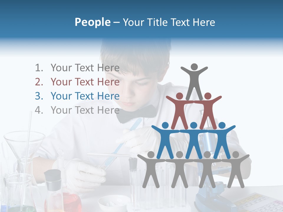 Boy Microbiology Analyzing PowerPoint Template