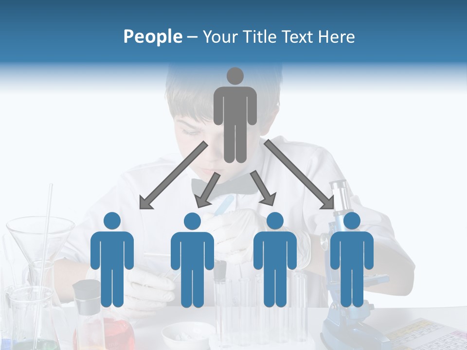 Boy Microbiology Analyzing PowerPoint Template