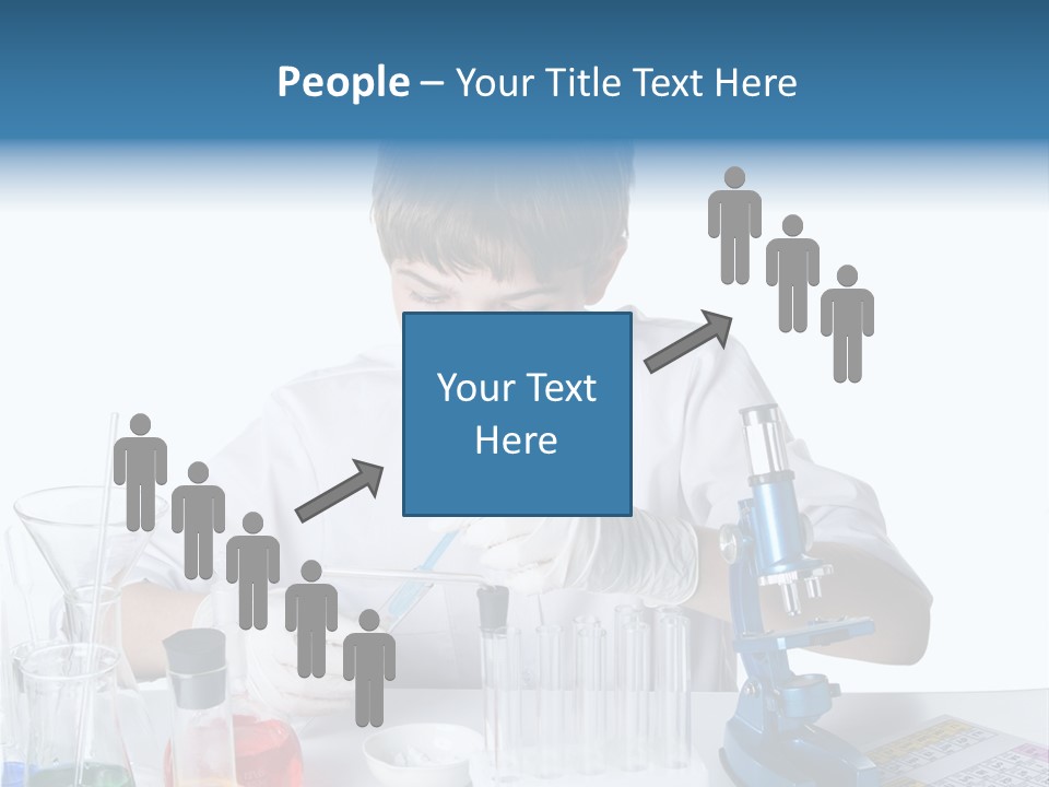 Boy Microbiology Analyzing PowerPoint Template