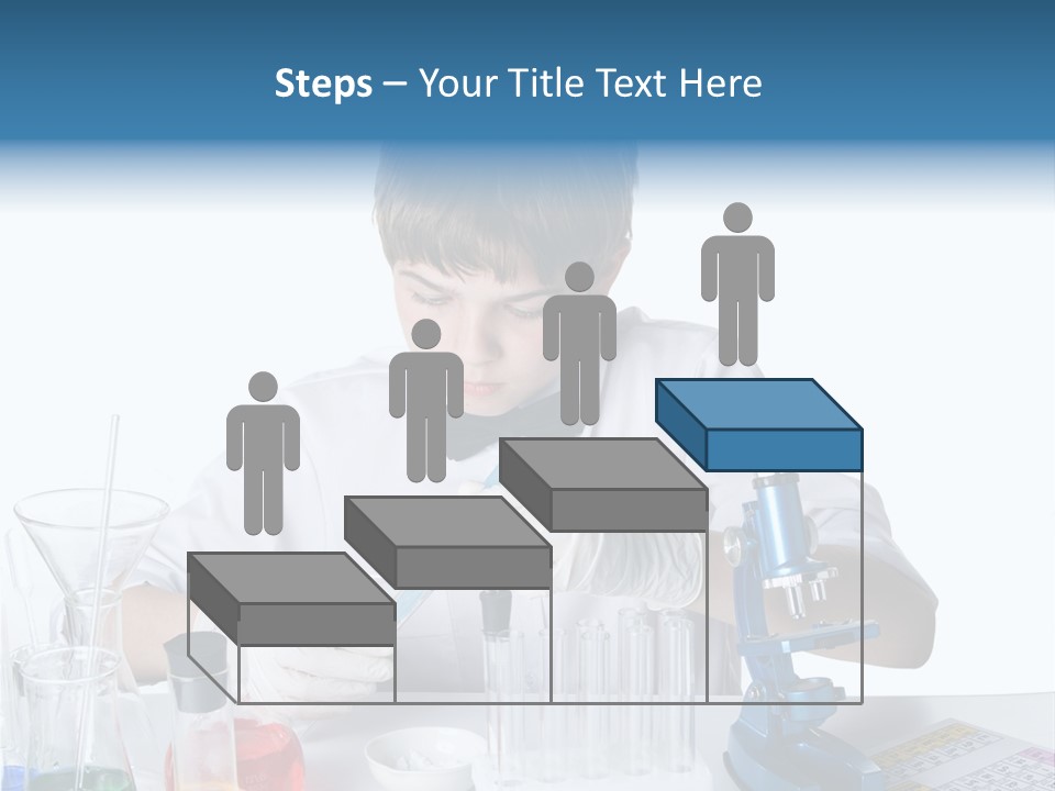 Boy Microbiology Analyzing PowerPoint Template