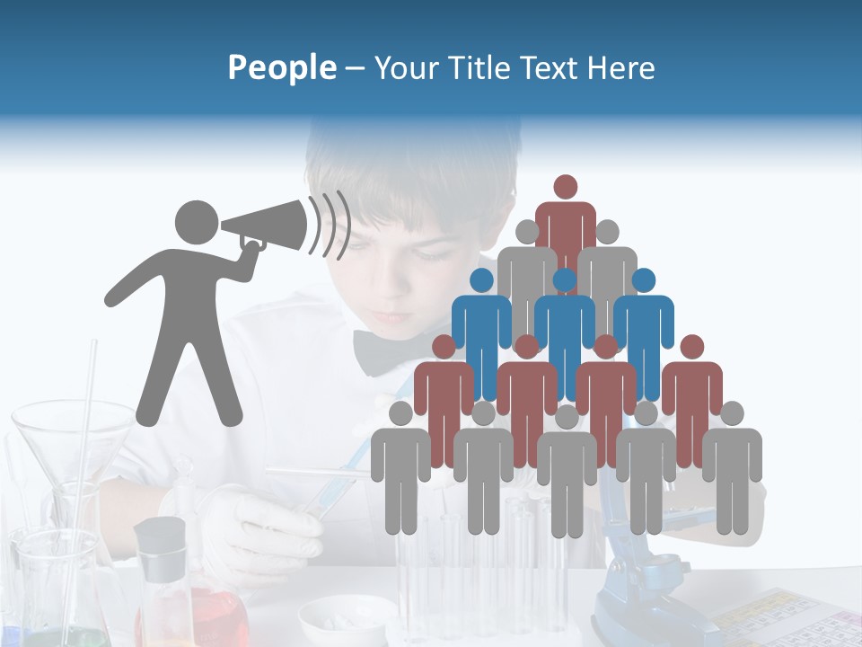 Boy Microbiology Analyzing PowerPoint Template