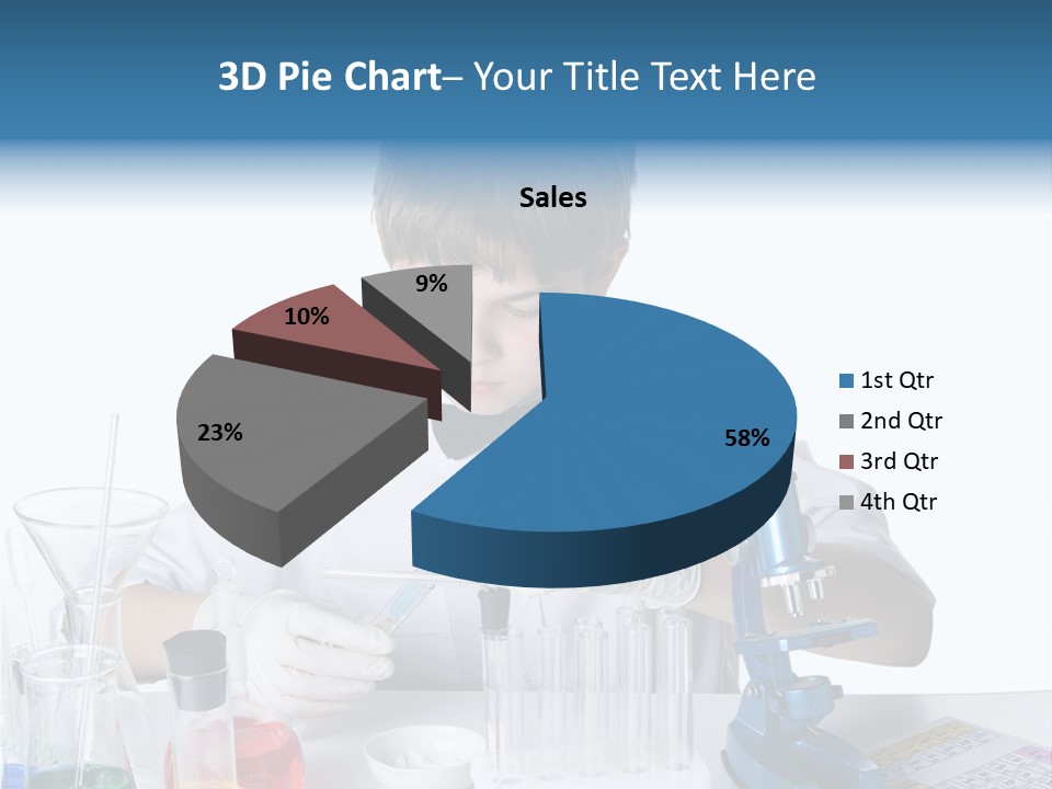 Boy Microbiology Analyzing PowerPoint Template