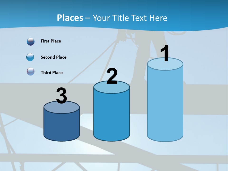 A Silhouette Of A Construction Worker On A Blue Background PowerPoint Template