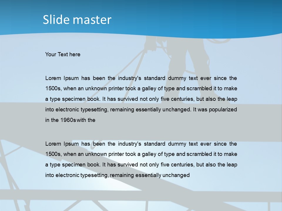 A Silhouette Of A Construction Worker On A Blue Background PowerPoint Template