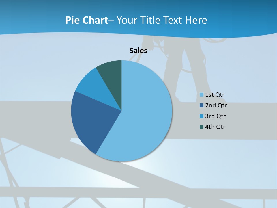 A Silhouette Of A Construction Worker On A Blue Background PowerPoint Template