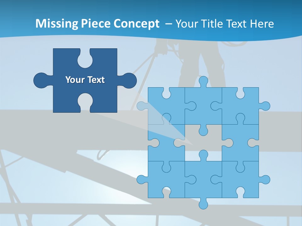 A Silhouette Of A Construction Worker On A Blue Background PowerPoint Template