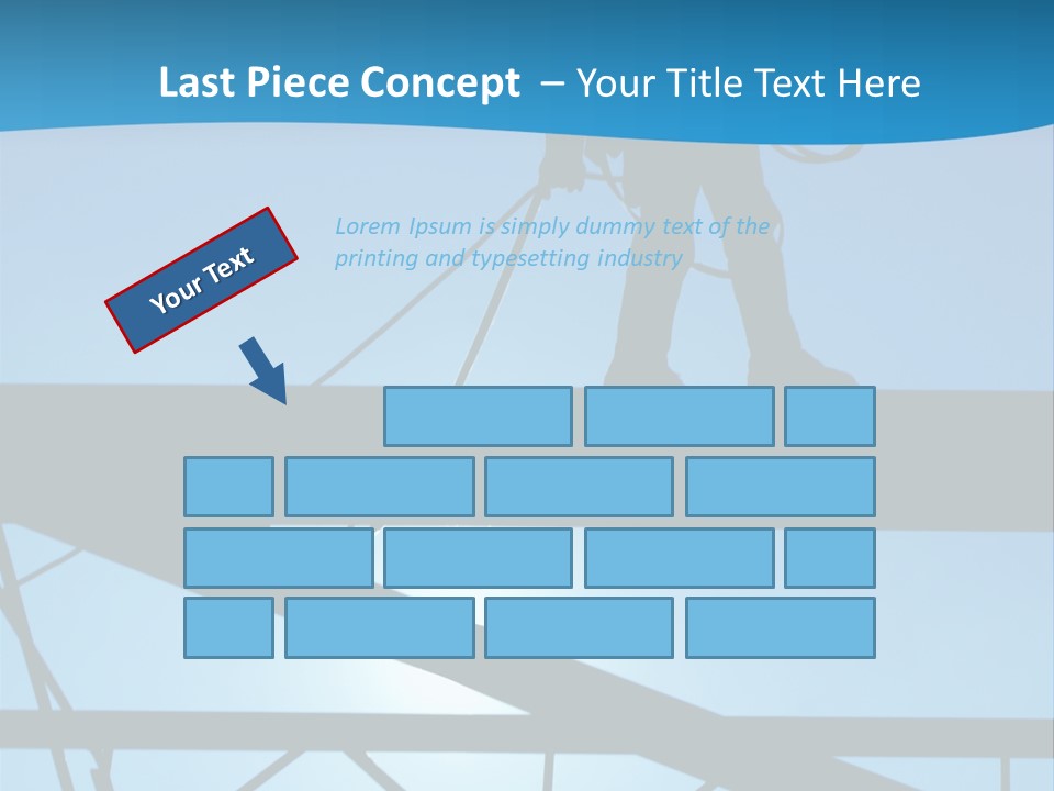 A Silhouette Of A Construction Worker On A Blue Background PowerPoint Template