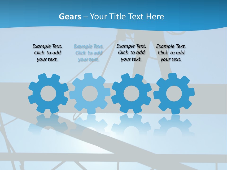 A Silhouette Of A Construction Worker On A Blue Background PowerPoint Template