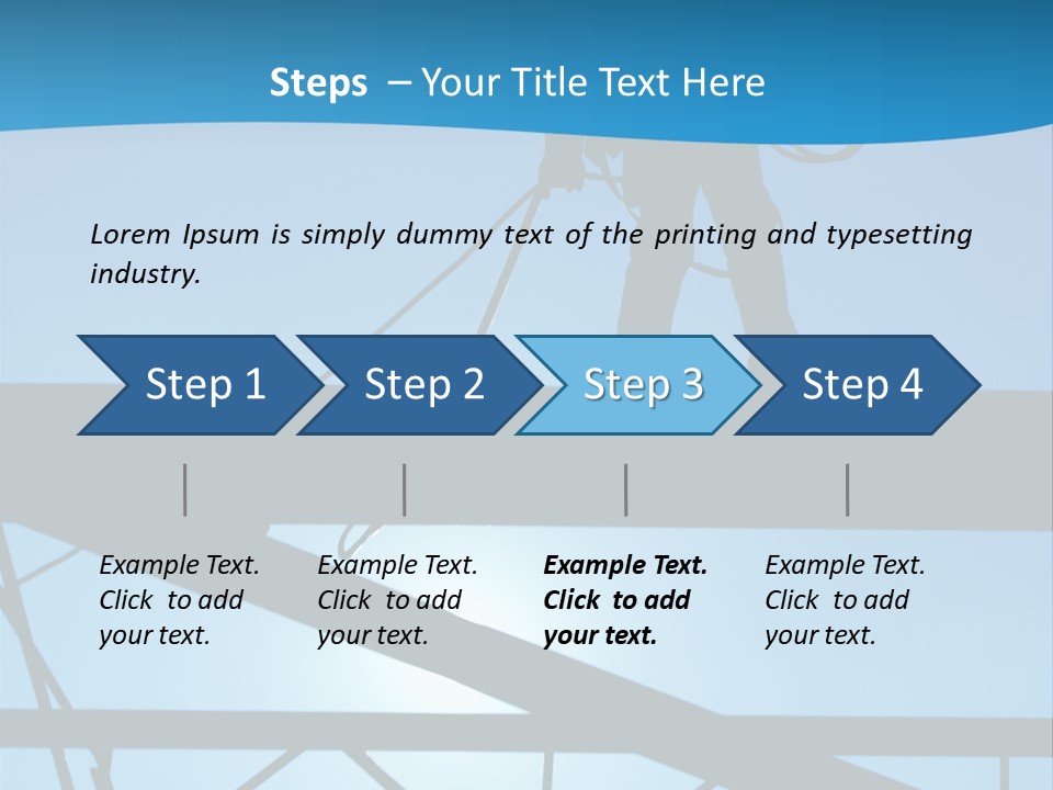 A Silhouette Of A Construction Worker On A Blue Background PowerPoint Template