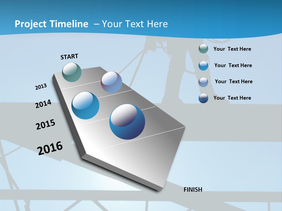 A Silhouette Of A Construction Worker On A Blue Background PowerPoint Template