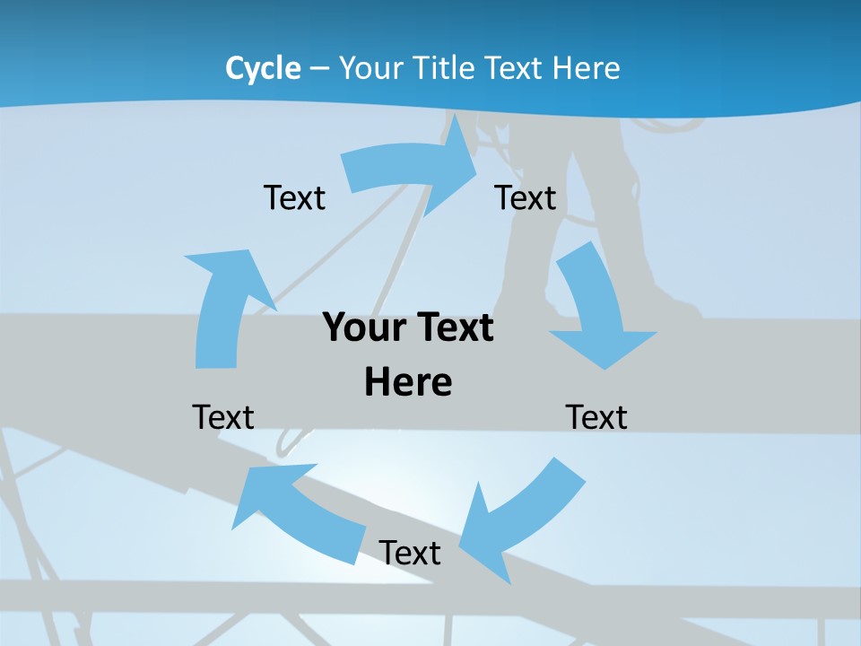 A Silhouette Of A Construction Worker On A Blue Background PowerPoint Template