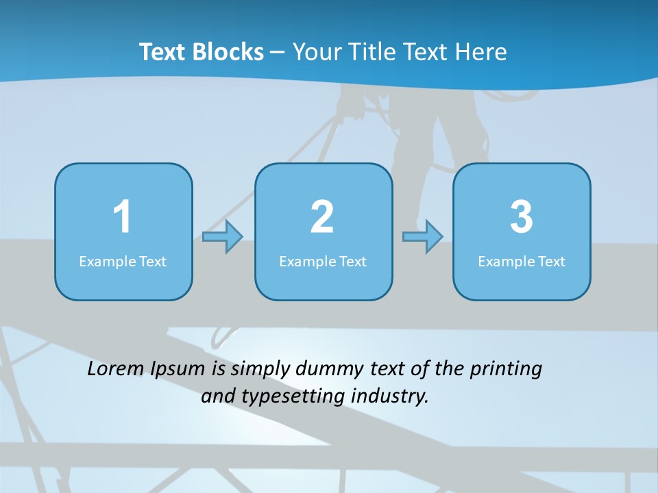 A Silhouette Of A Construction Worker On A Blue Background PowerPoint Template