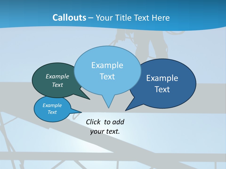 A Silhouette Of A Construction Worker On A Blue Background PowerPoint Template