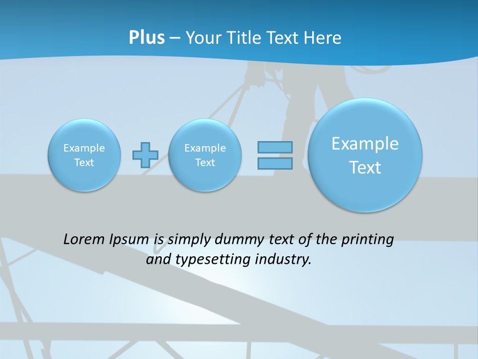 A Silhouette Of A Construction Worker On A Blue Background PowerPoint Template