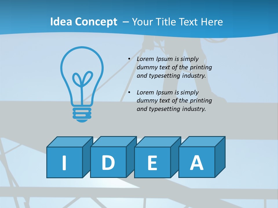A Silhouette Of A Construction Worker On A Blue Background PowerPoint Template